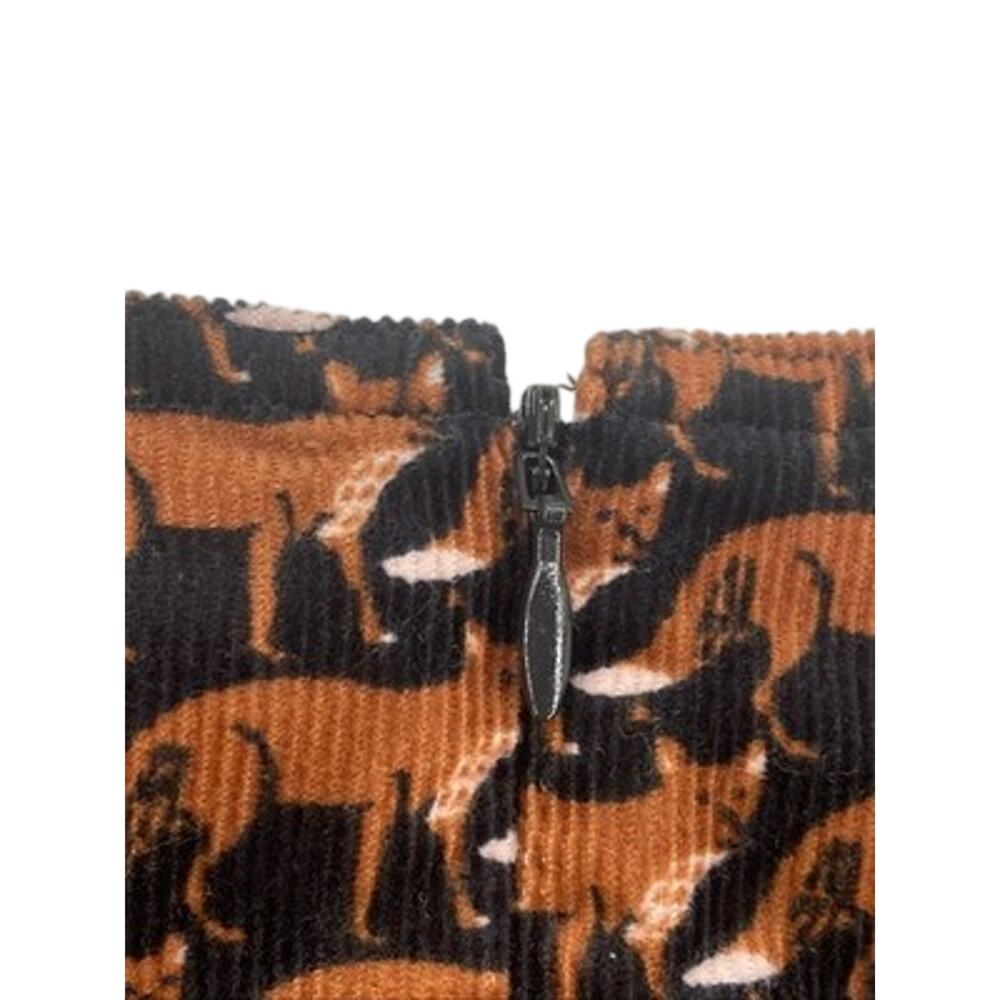 Boden Women’s Sz 8R Navy/Brown Corduroy Dress Coraline Fox Print Stretch - Picture 10 of 13